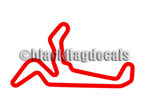 Roebling Road Raceway Track Outline Decal Sticker - Glossy Black Vinyl For Cars, Laptops, Karts