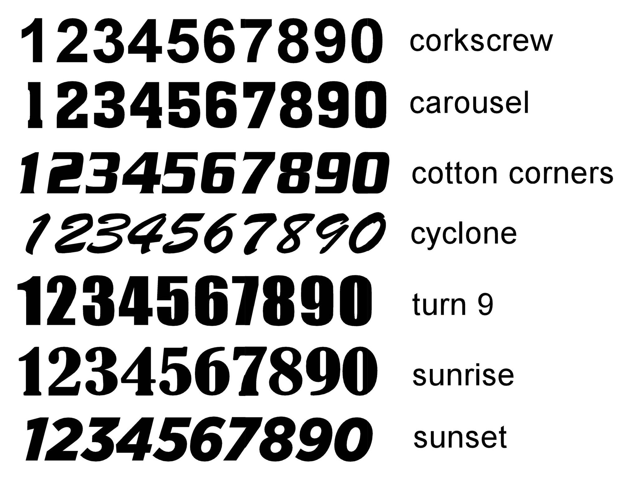 vinyl car racing numbers track days autocross numbers HPDE track number ...